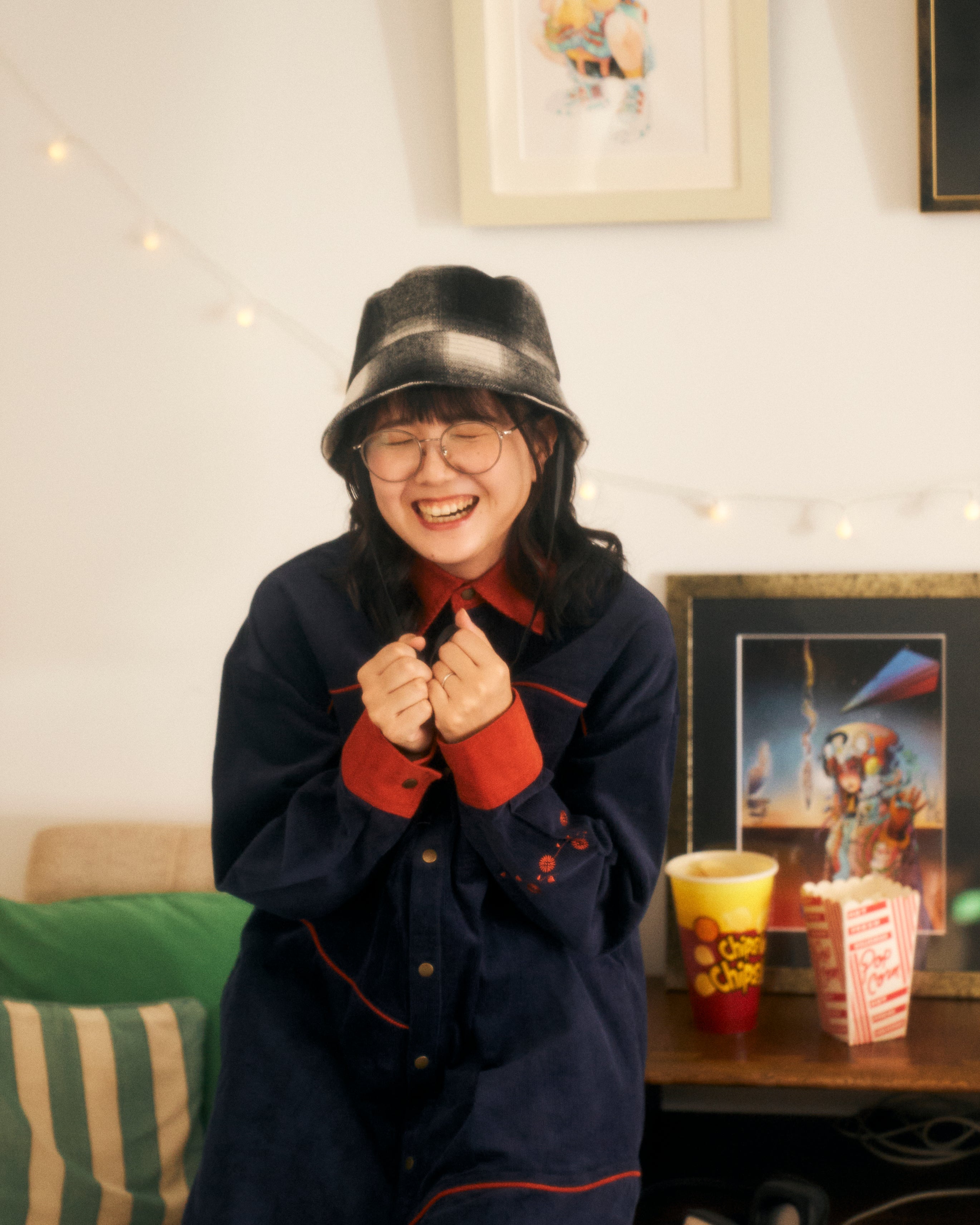 【美品】emi様用ナゴンスタンス　黒バケットハット 美品】emi様用ナゴンスタンス 黒バケットハット