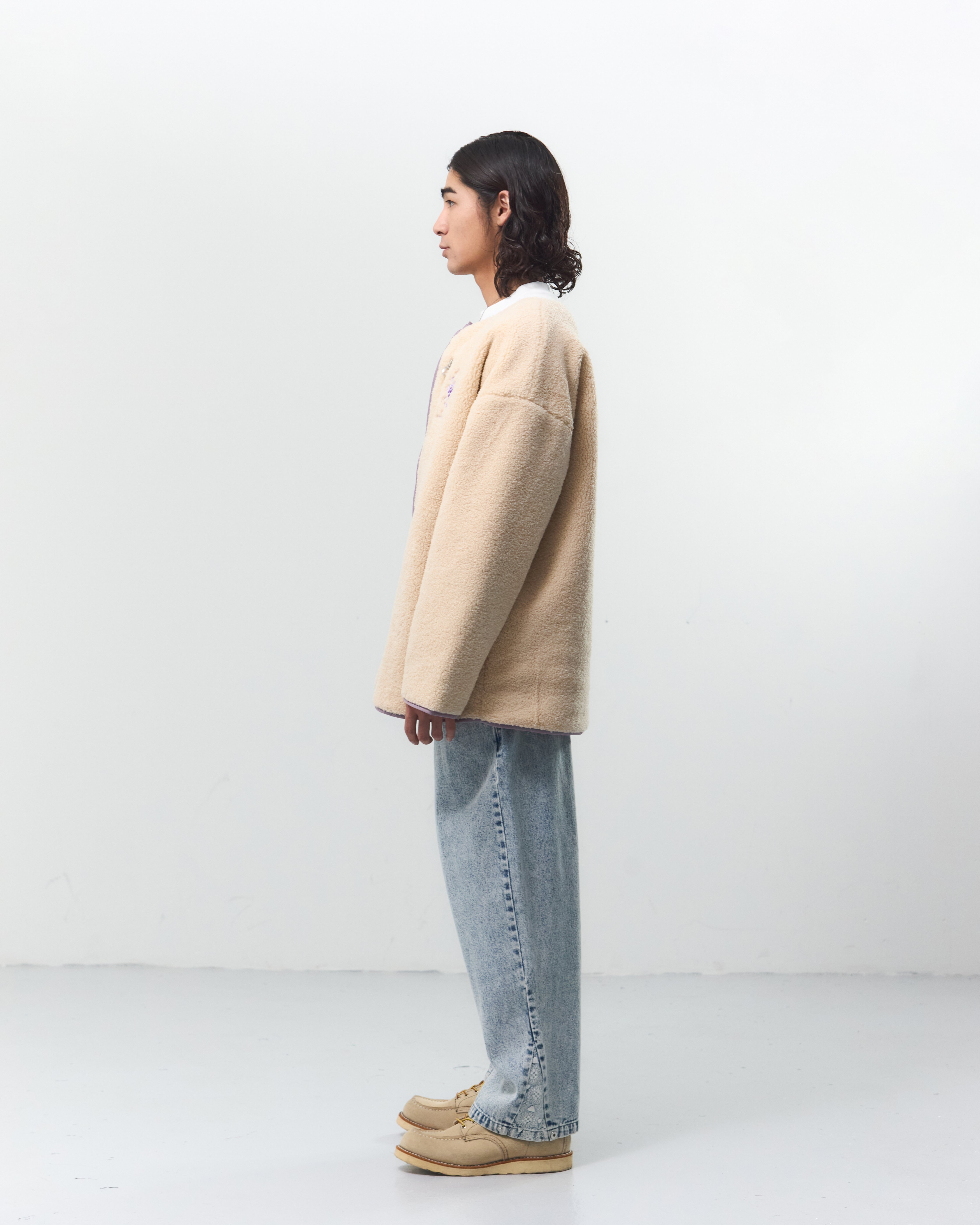 Naptime ボアジャケット　ベージュ Naptime ボアジャケット ベージュ リバーシブルボアパデット